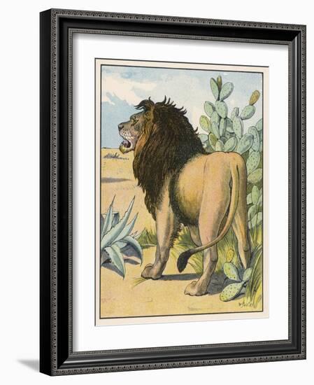 Male Lion Stands Alone in a Desert-W. Foster-Framed Photographic Print