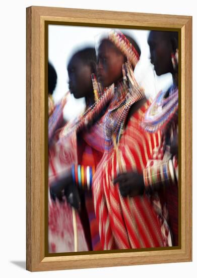 Male Maasai Dancers, Amboseli National Park, Kenya-Paul Joynson Hicks-Framed Premier Image Canvas