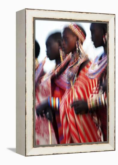 Male Maasai Dancers, Amboseli National Park, Kenya-Paul Joynson Hicks-Framed Premier Image Canvas