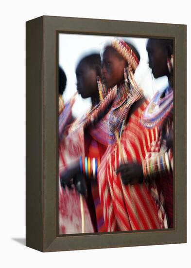 Male Maasai Dancers, Amboseli National Park, Kenya-Paul Joynson Hicks-Framed Premier Image Canvas