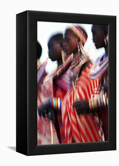 Male Maasai Dancers, Amboseli National Park, Kenya-Paul Joynson Hicks-Framed Premier Image Canvas