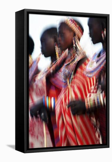 Male Maasai Dancers, Amboseli National Park, Kenya-Paul Joynson Hicks-Framed Premier Image Canvas