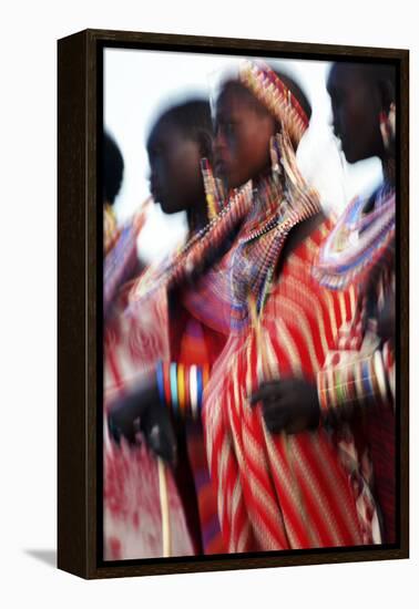 Male Maasai Dancers, Amboseli National Park, Kenya-Paul Joynson Hicks-Framed Premier Image Canvas