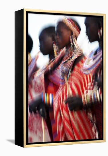 Male Maasai Dancers, Amboseli National Park, Kenya-Paul Joynson Hicks-Framed Premier Image Canvas