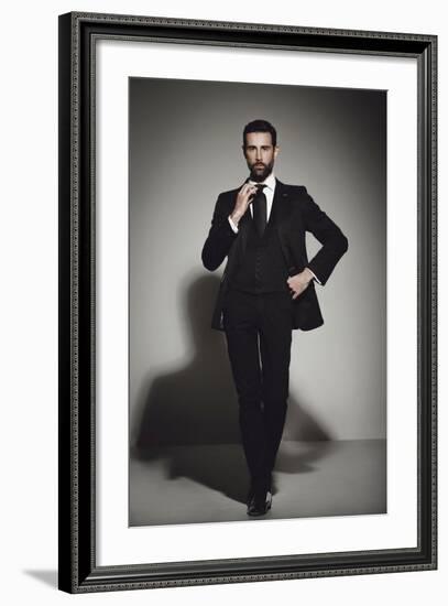 Male Model Posing-Luis Beltran-Framed Photographic Print