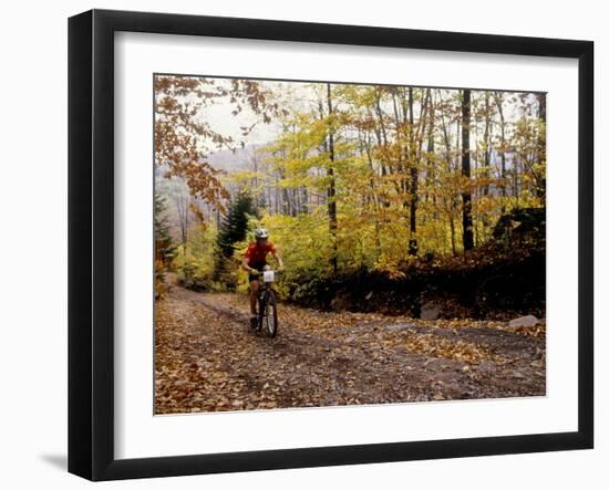 Male Mountain Biker Competing in a Race 1993 NY State Championships-null-Framed Photographic Print