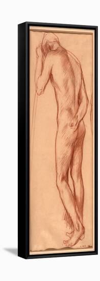 Male Nude, 1894 (Chalk on Paper)-Charles Haslewood Shannon-Framed Premier Image Canvas