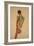 Male Nude, Back View-Egon Schiele-Framed Giclee Print