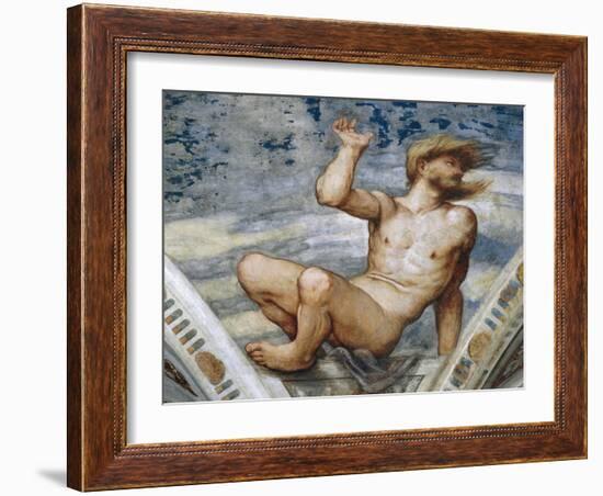 Male Nude, Detail of Frescoes-Girolamo Romanino-Framed Giclee Print