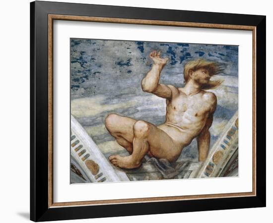 Male Nude, Detail of Frescoes-Girolamo Romanino-Framed Giclee Print