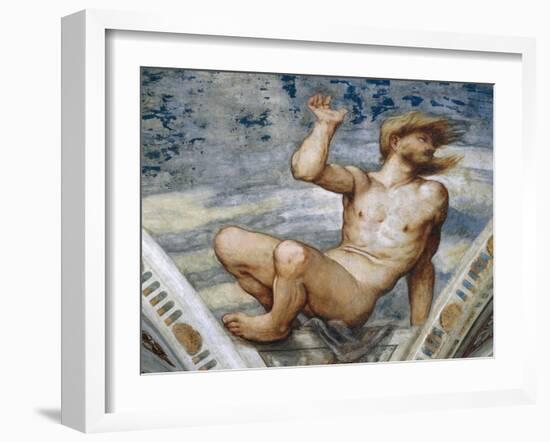 Male Nude, Detail of Frescoes-Girolamo Romanino-Framed Giclee Print