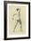 Male Nude from Back, C.1880 (Pencil Heightened with White Chalk on Paper)-Gustav Klimt-Framed Giclee Print