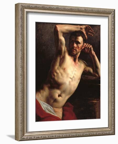 Male Nude Half-Length-Théodore Géricault-Framed Giclee Print