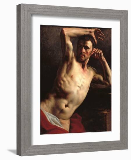 Male Nude Half-Length-Théodore Géricault-Framed Giclee Print