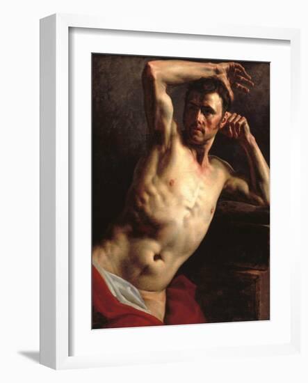 Male Nude Half-Length-Théodore Géricault-Framed Giclee Print