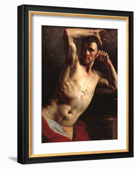 Male Nude Half-Length-Théodore Géricault-Framed Giclee Print