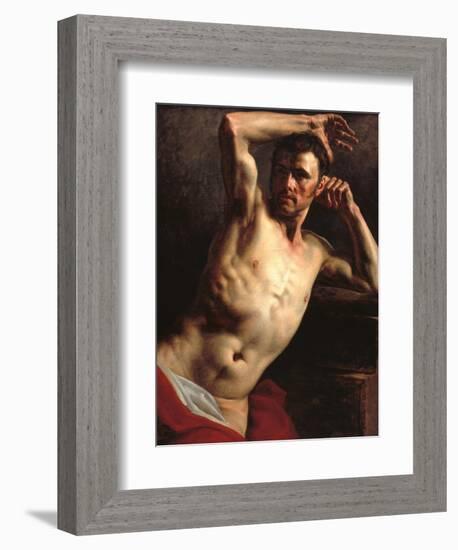 Male Nude Half-Length-Théodore Géricault-Framed Giclee Print