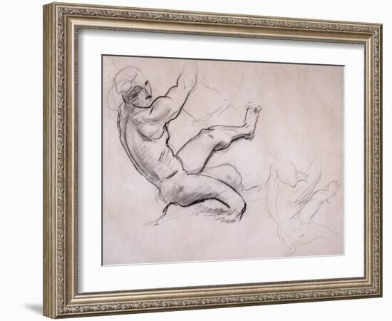 Male Nude in Action-John Singer Sargent-Framed Giclee Print