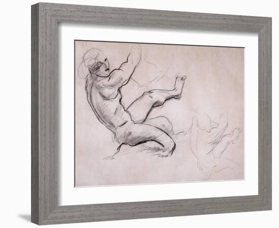 Male Nude in Action-John Singer Sargent-Framed Giclee Print