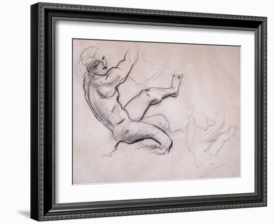 Male Nude in Action-John Singer Sargent-Framed Giclee Print