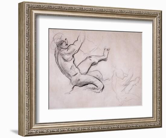 Male Nude in Action-John Singer Sargent-Framed Giclee Print