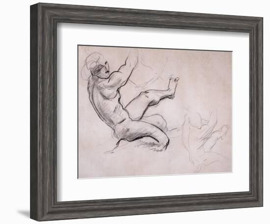 Male Nude in Action-John Singer Sargent-Framed Giclee Print