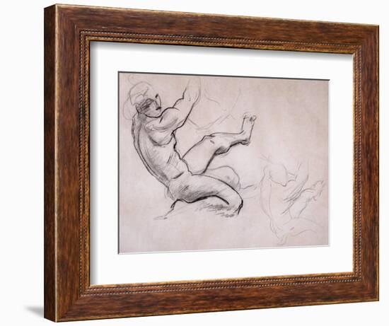 Male Nude in Action-John Singer Sargent-Framed Giclee Print