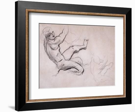 Male Nude in Action-John Singer Sargent-Framed Giclee Print