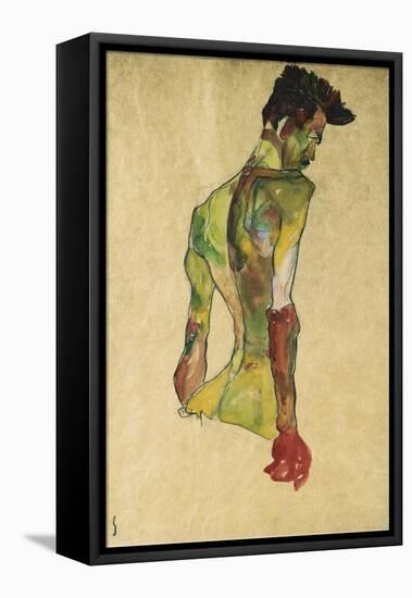 Male Nude in Profile Facing Right-Egon Schiele-Framed Premier Image Canvas