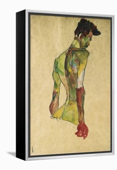 Male Nude in Profile Facing Right-Egon Schiele-Framed Premier Image Canvas