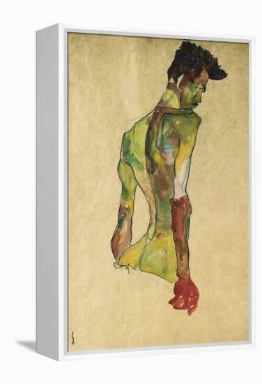 Male Nude in Profile Facing Right-Egon Schiele-Framed Premier Image Canvas