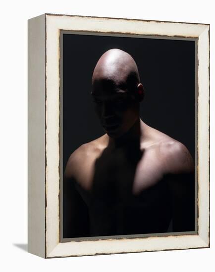 Male Nude in Shadows-null-Framed Premier Image Canvas