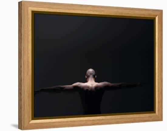 Male Nude in Shadows-null-Framed Premier Image Canvas