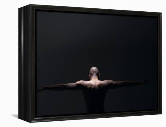 Male Nude in Shadows-null-Framed Premier Image Canvas