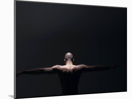 Male Nude in Shadows-null-Mounted Photographic Print