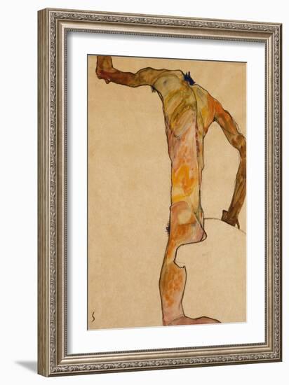 Male Nude; Mannlicher Akt, 1910-Egon Schiele-Framed Giclee Print