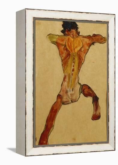 Male Nude seen from Back-Egon Schiele-Framed Premier Image Canvas