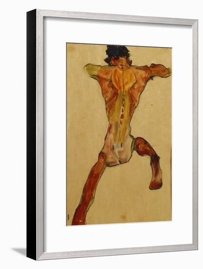 Male Nude seen from Back-Egon Schiele-Framed Giclee Print