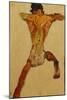 Male Nude seen from Back-Egon Schiele-Mounted Giclee Print