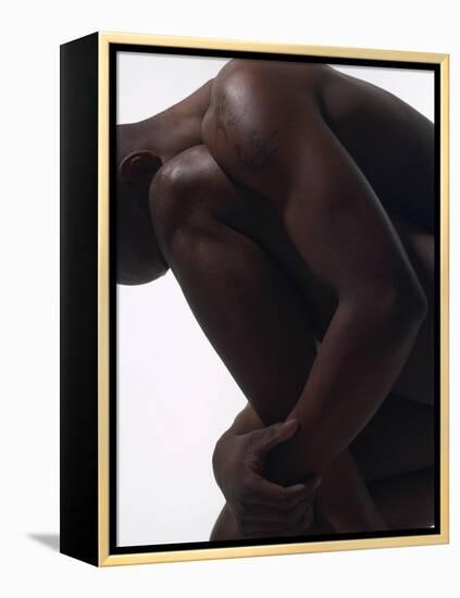 Male Nude Sitting-null-Framed Premier Image Canvas