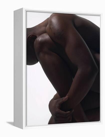 Male Nude Sitting-null-Framed Premier Image Canvas