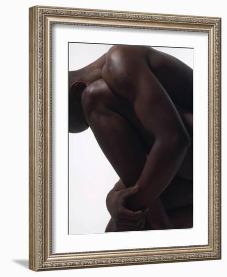 Male Nude Sitting-null-Framed Photographic Print