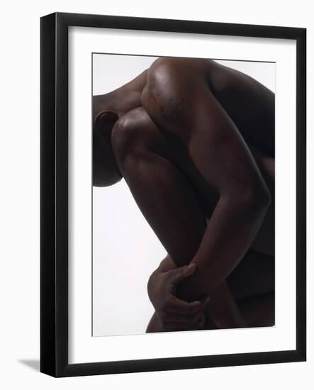 Male Nude Sitting-null-Framed Photographic Print