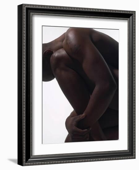 Male Nude Sitting-null-Framed Photographic Print