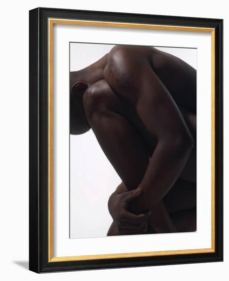 Male Nude Sitting-null-Framed Photographic Print