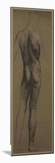 Male Nude Study (Black and White Chalk on Brown Paper)-Evelyn De Morgan-Mounted Giclee Print