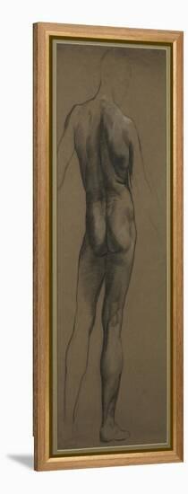 Male Nude Study (Black and White Chalk on Brown Paper)-Evelyn De Morgan-Framed Premier Image Canvas