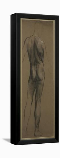 Male Nude Study (Black and White Chalk on Brown Paper)-Evelyn De Morgan-Framed Premier Image Canvas