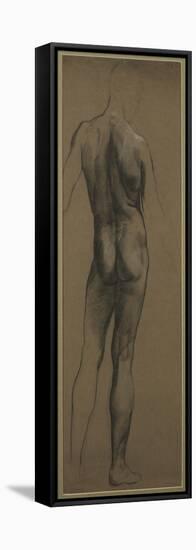Male Nude Study (Black and White Chalk on Brown Paper)-Evelyn De Morgan-Framed Premier Image Canvas