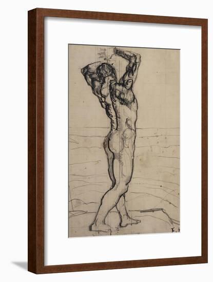 Male Nude, Study for the Truth; Mannlicher Akt, Studie Zur Wahrheit, C.1902-Ferdinand Hodler-Framed Giclee Print